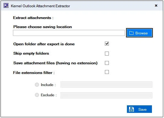 provide a saving location