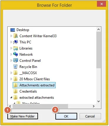 Click to Create a New folder and press ok