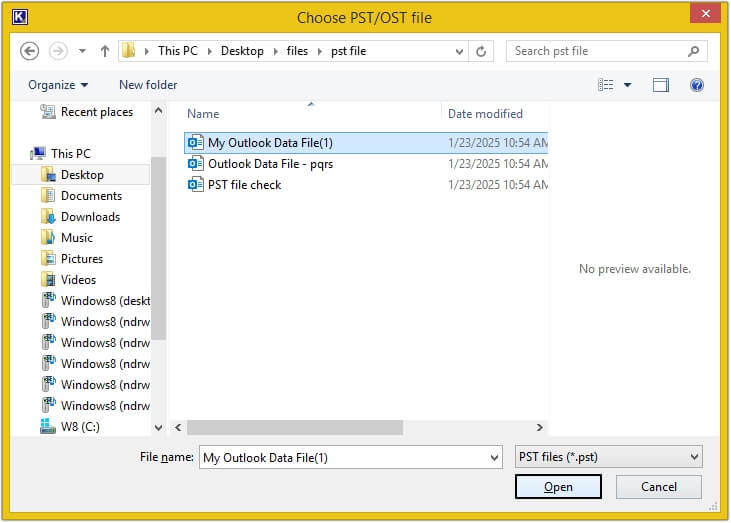 Select the source file