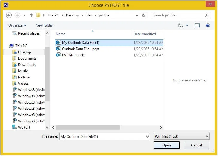 Select the source file
