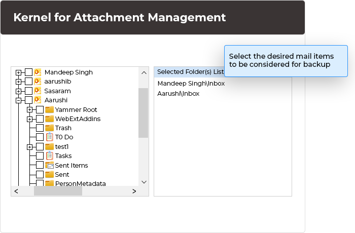 After configuring the rule, in the “New Rule Wizard” window, select the desired mail items to be considered for backup, apply configured filters and configure various options to perform desired action on the message.