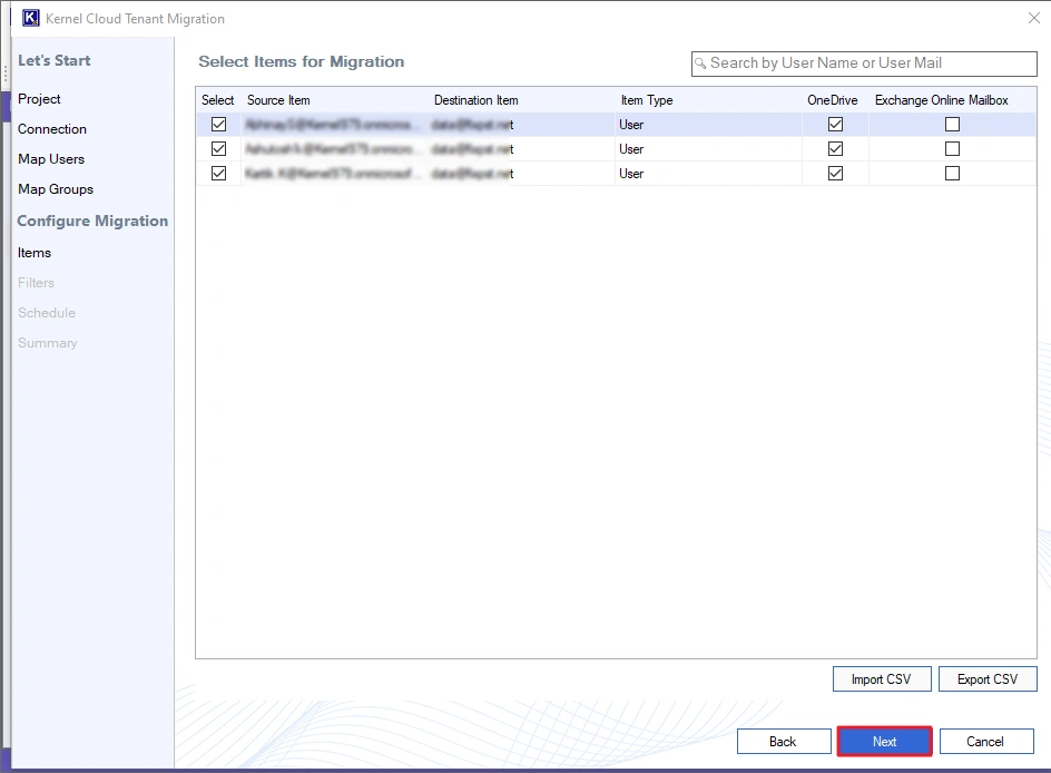 import migration details