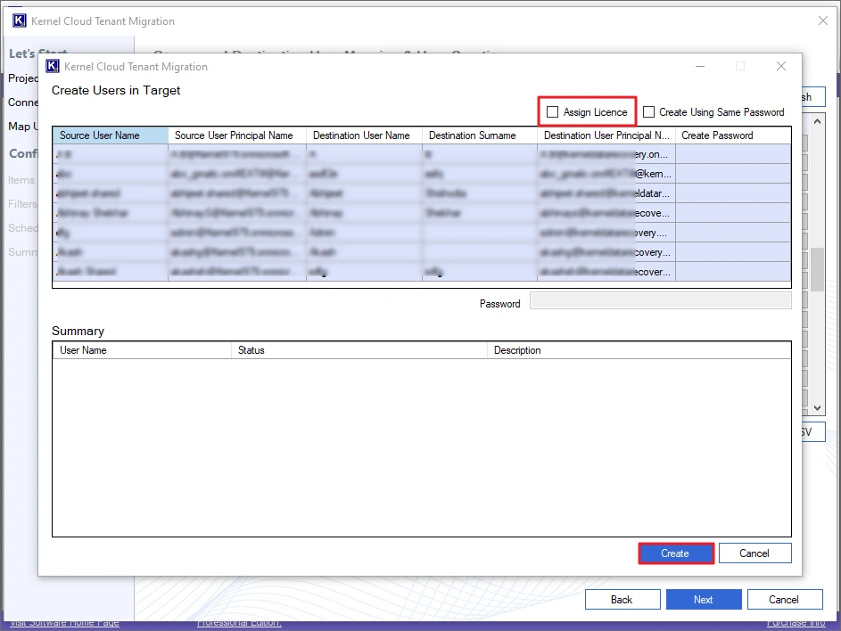 create new users for mappin