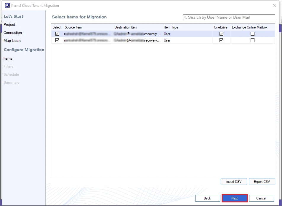 mport a CSV file with details