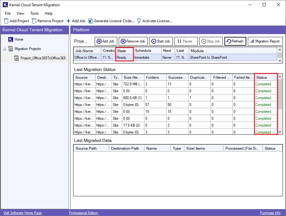 migration is successful