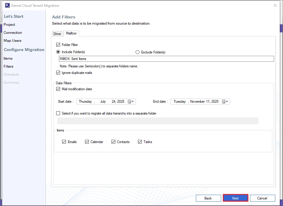 transfer complete data
