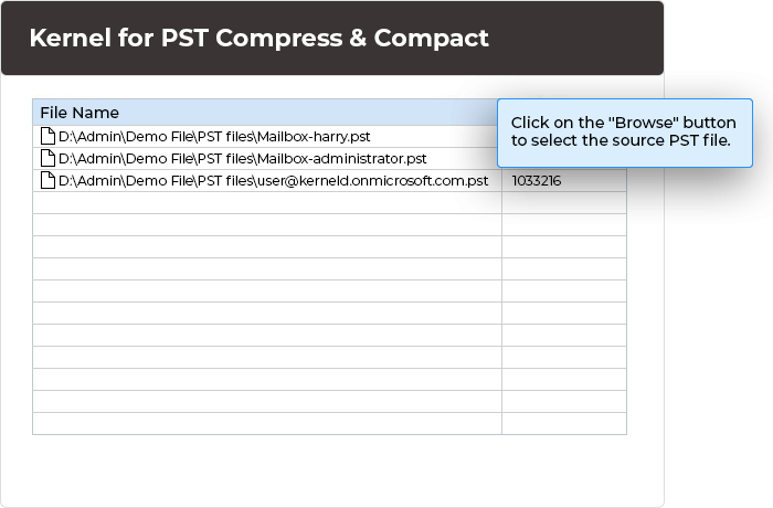 In the first step, add PST files directly if you know the location or make use of the search option to find out the file in directory or disk drives.