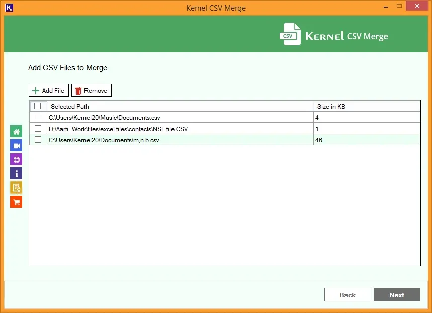 add csv file