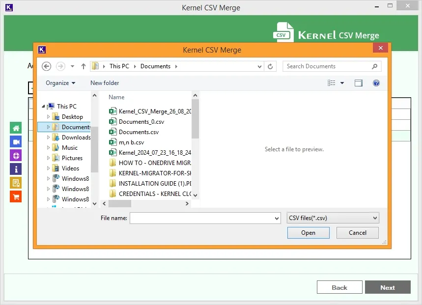 Select files