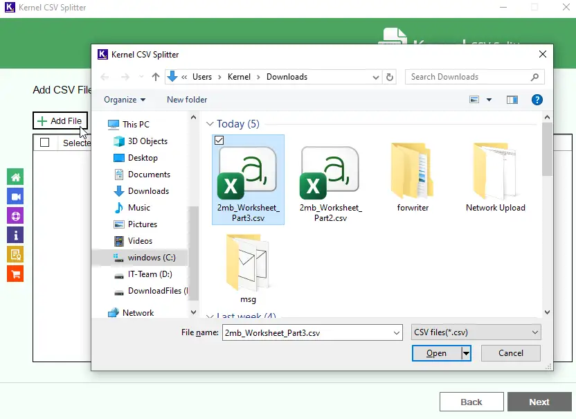 Add CSV files