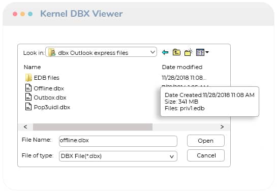 view dbx files