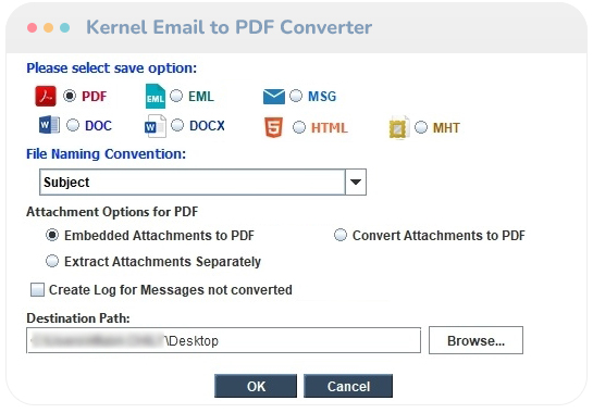 Select the output format
