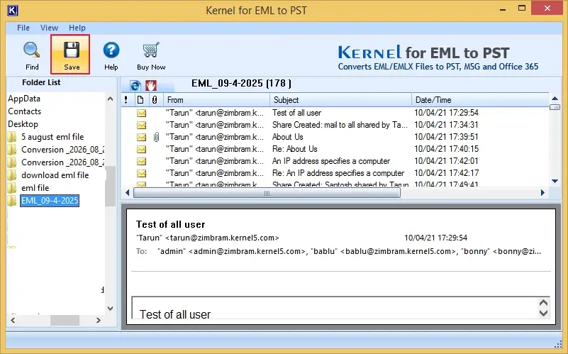 Preview EML file