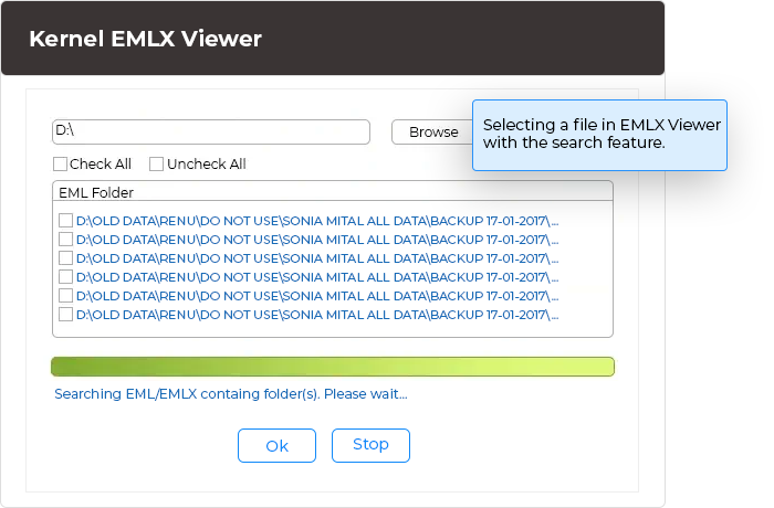 Browse the file and choose the desired EMLX file.