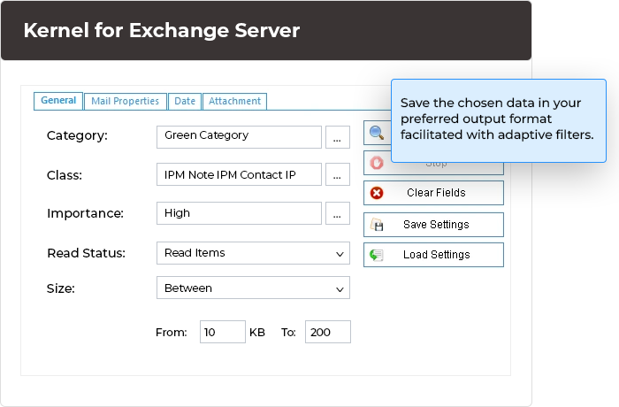 Save the chosen data in your preferred output format facilitated with adaptive filters.
