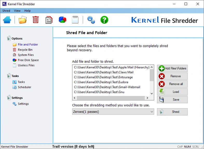 Kernel File Shredder tool