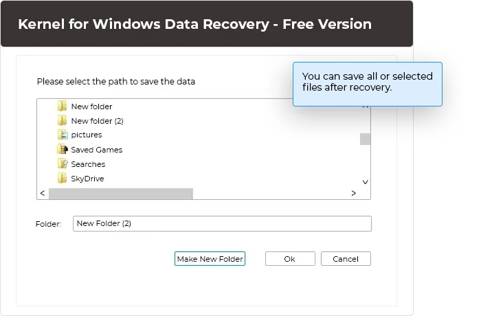 You can save all or selected files after recovery. You can freely save the files to your desired location on the PC.