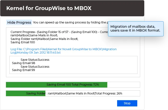 Save the migrated mailboxes in your system