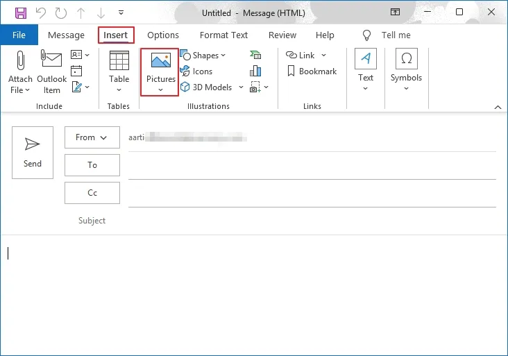 contain the image file and then click on the Insert button.