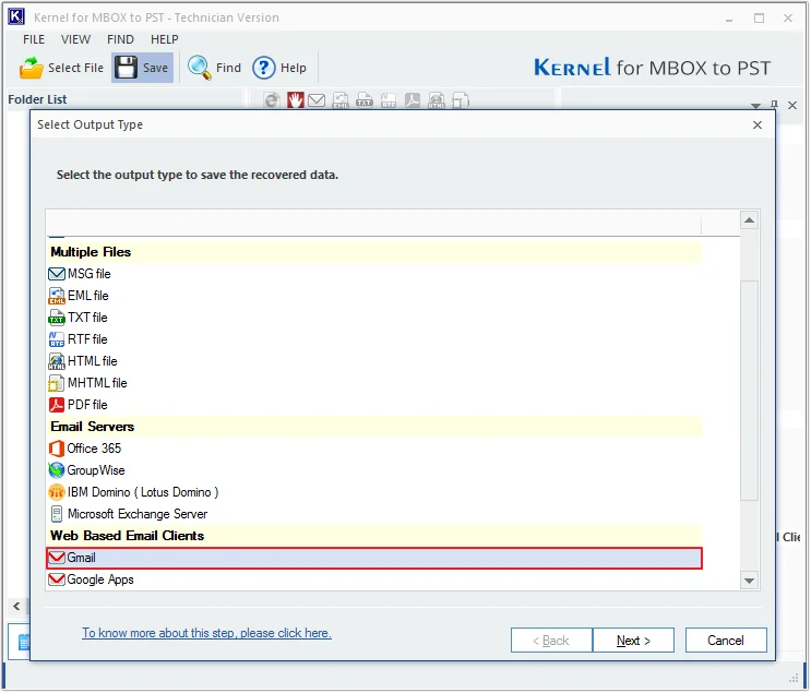 Kernel Import MBOX to Gmail tool.