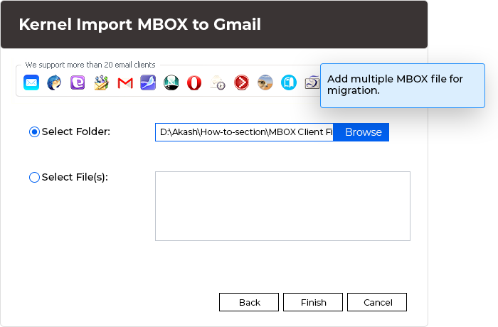 Add multiple MBOX file for migration.