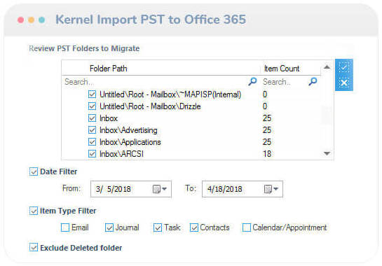 Select and add PST/OST