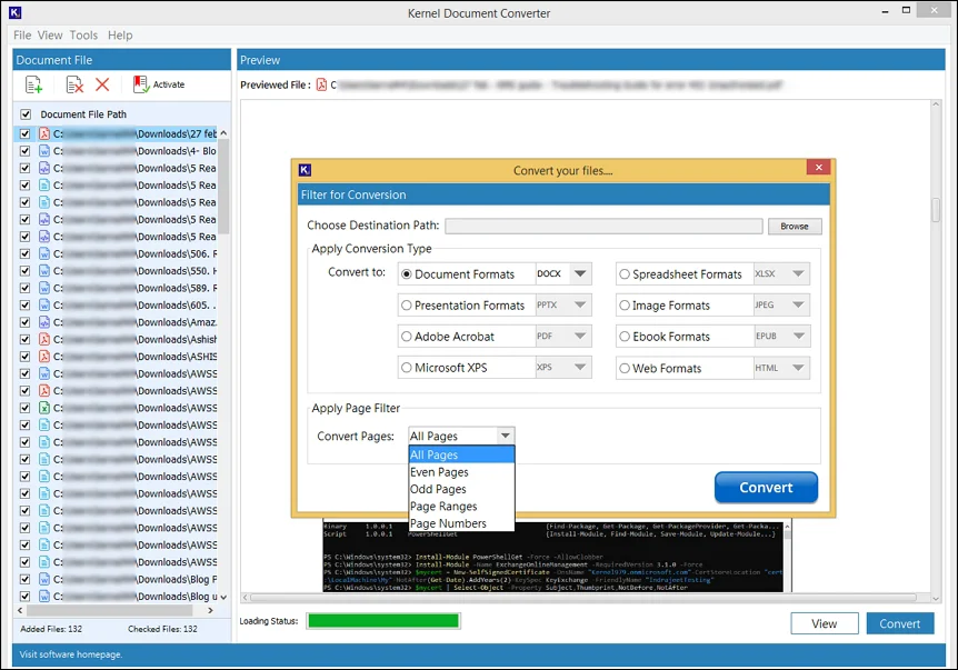 convert specific files