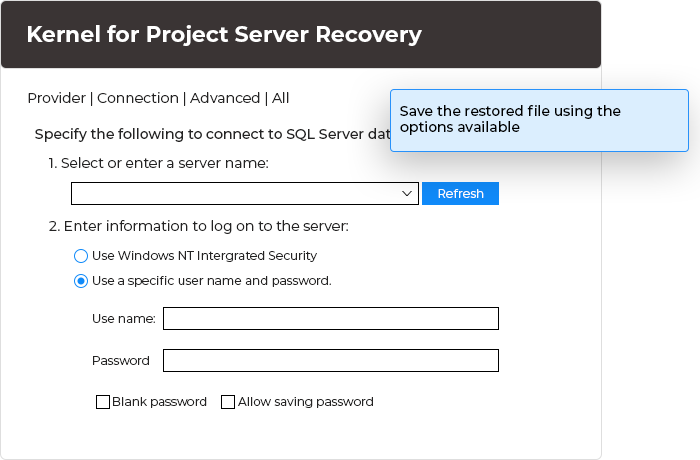 In this step, you can save the restored file using the available options