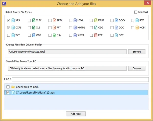 add xps file to open and view