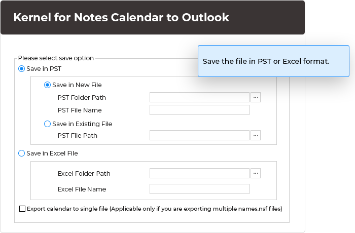 In the final step, after checking preview, save the file in PST or Excel format.