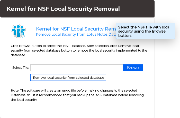 Browse to select NSF files with local security