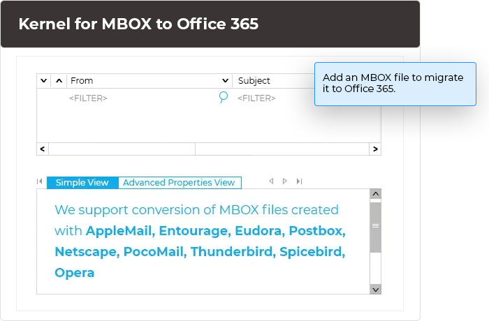 Add an MBOX file to migrate it to Office 365.