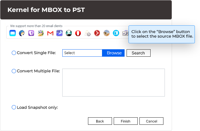 select single or multiple MBOX files for conversion