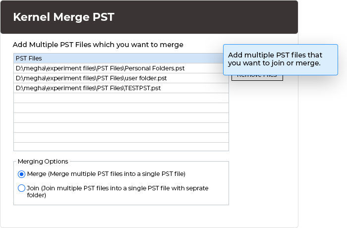 add multiple pst files to pst file merger tool