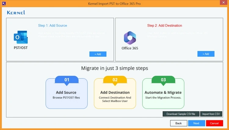 add OST file to restore