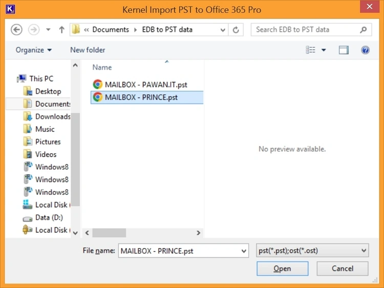 Select PST Files