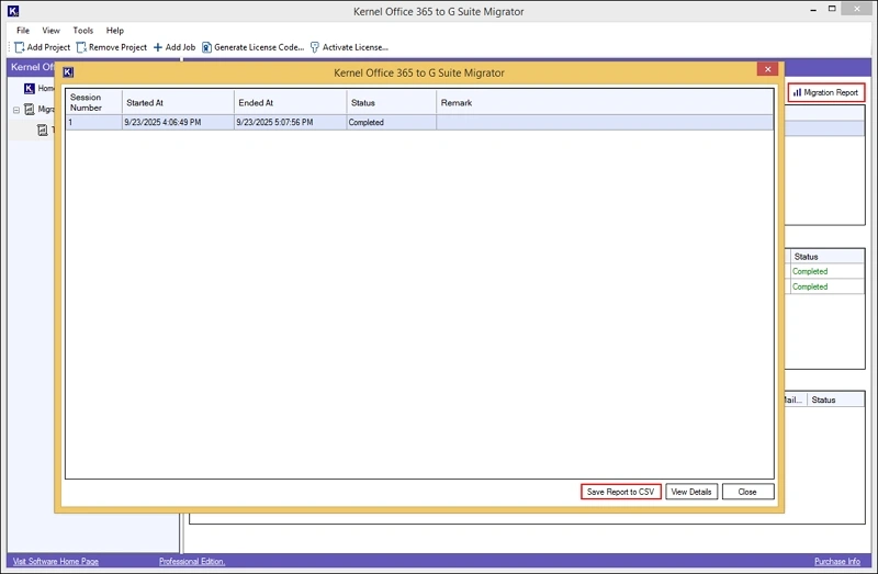 Save report to CSV