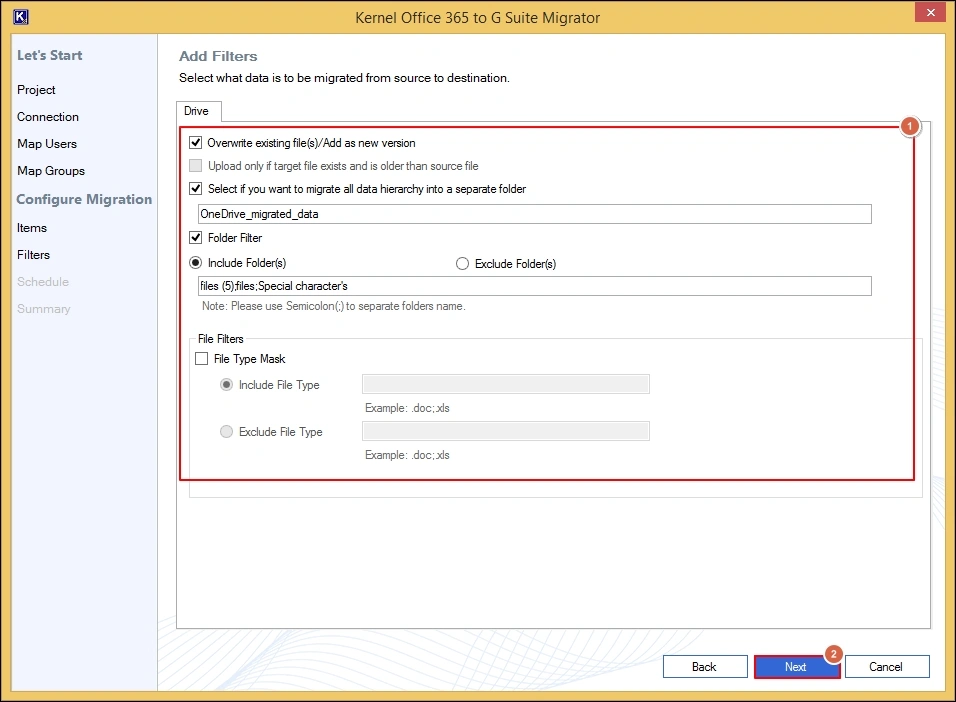 add filters as per your requirements
