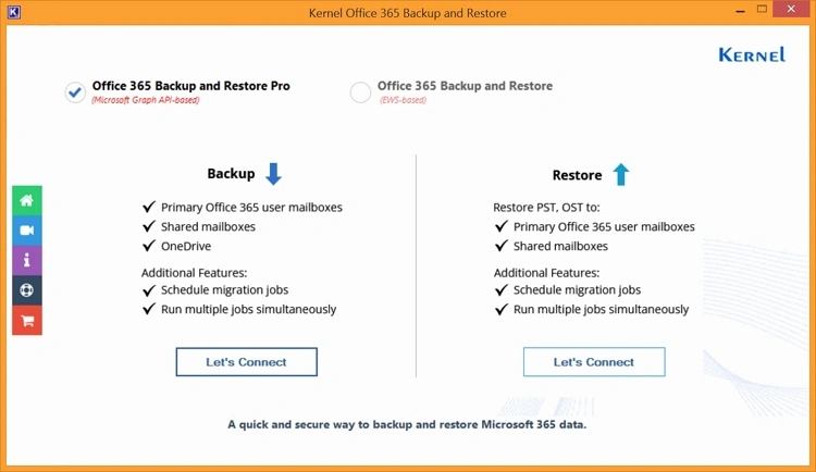 Kernel Office 365 backup tool