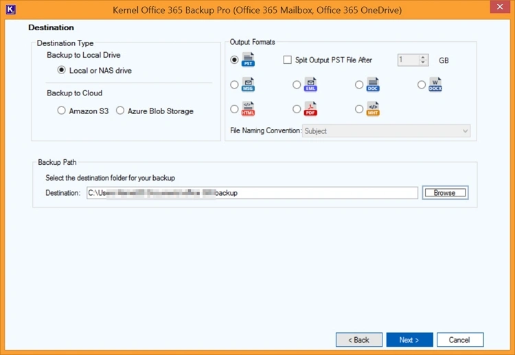 select the Output Formats