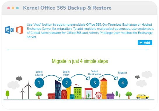 Aggiungere l'account Office 365/Exchange Server per il backup