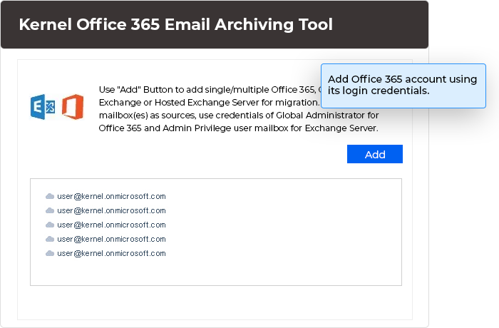 Add Office 365 account using its login credentials.