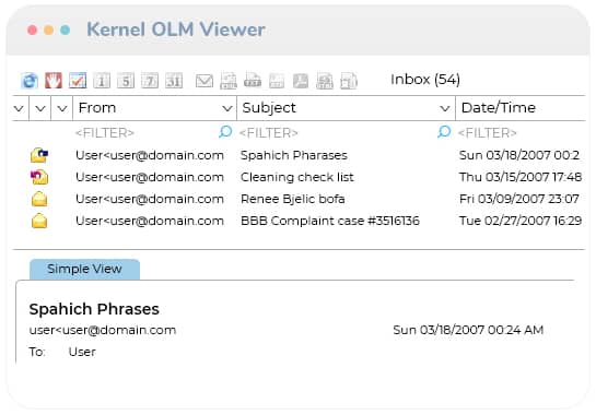 Wählen Sie einzelne oder mehrere OLM-Dateien aus, die angezeigt werden sollen.