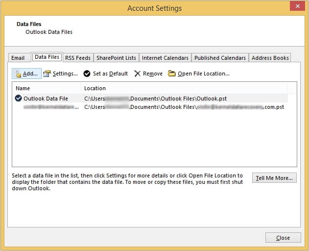 select Data Files