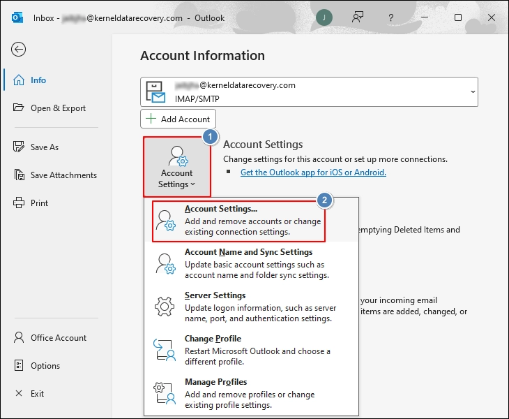 Select Account Settings