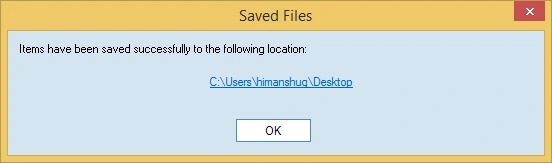 Click OK to finish the process