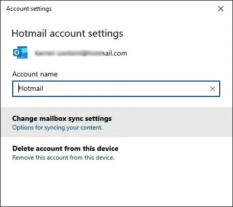 click Change mailbox sync settings