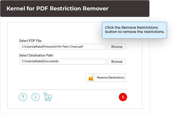 Click the Remove Restrictions button to remove the restrictions.