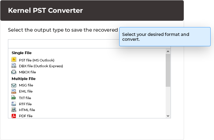 Select your desired format and convert.