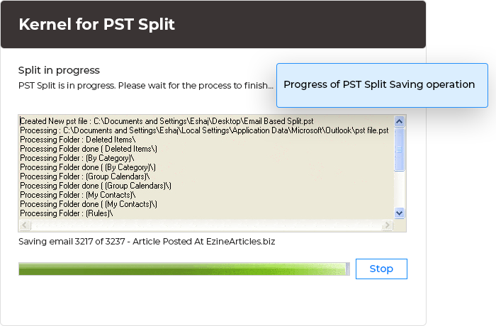 Select the date range and complete the splitting process. 